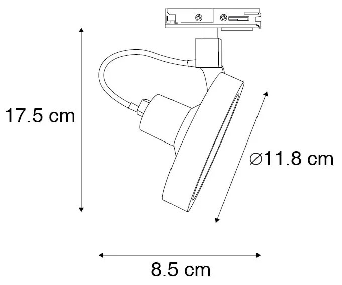 Railspot 1-fase zwart - Iconic Go