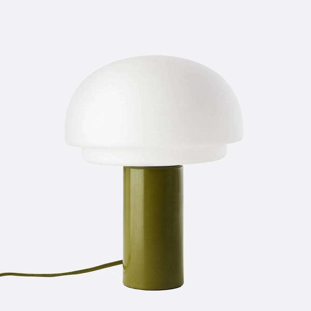 Lamp van opaalglas en ijzer H27,5 Agathilda