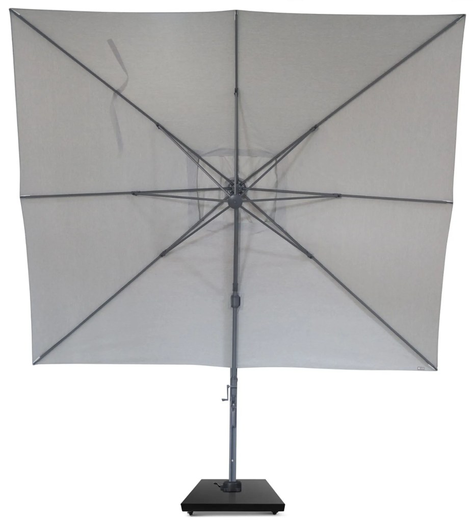 Zweefparasol 3x3.5m S2 Excellent (incl. voet + hoes) Grijs-antraciet Camello Luna