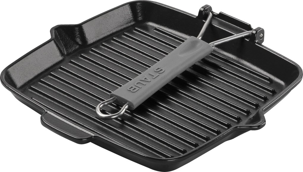 Staub Grill Pans Grillpan met schenktuit 24 cm, Zwart - Grill Pans - Staub