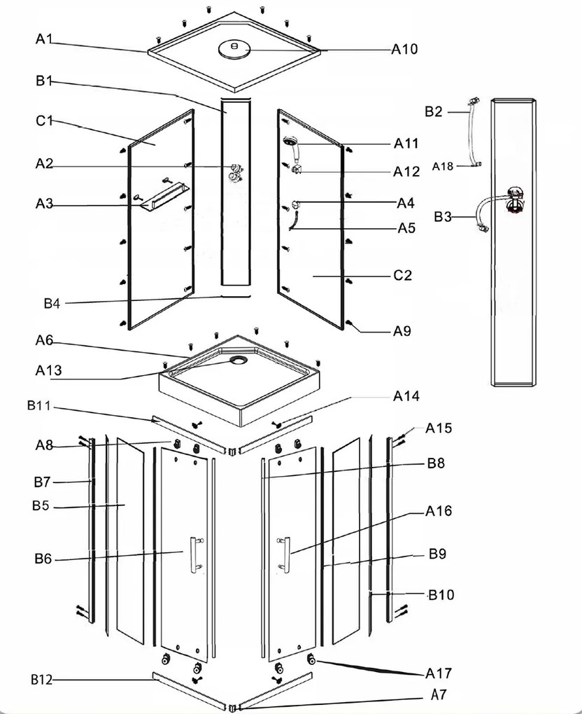 Saniclear Econo magneetstrips vierkant / rechthoekig