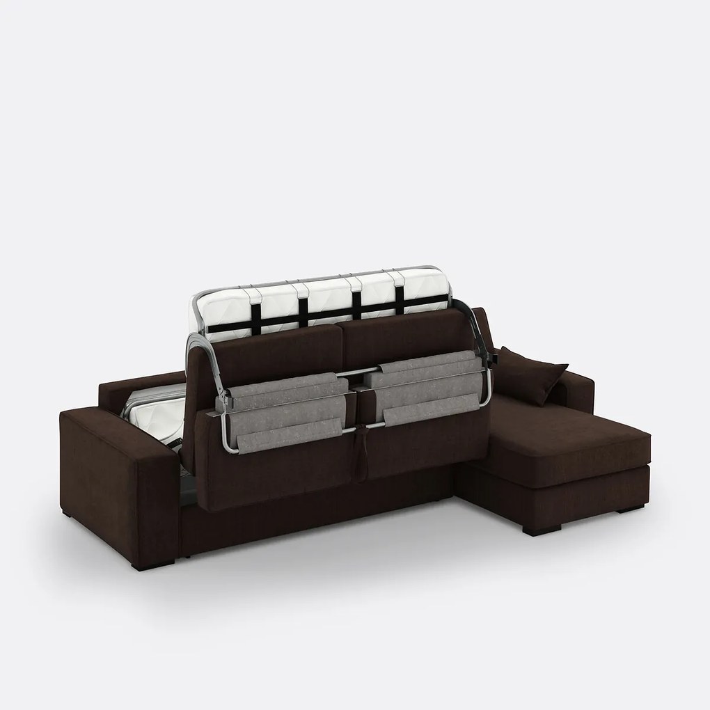 Hoekslaapbank van katoen en linnen Comfort Bultex® Cécilia