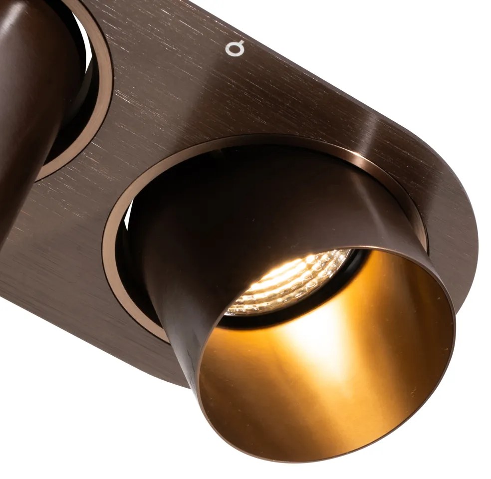 Set van 6 inbouwspots donkerbrons GU10 70mm kantelbaar 2-lichts - Installa Binnenverlichting Lamp