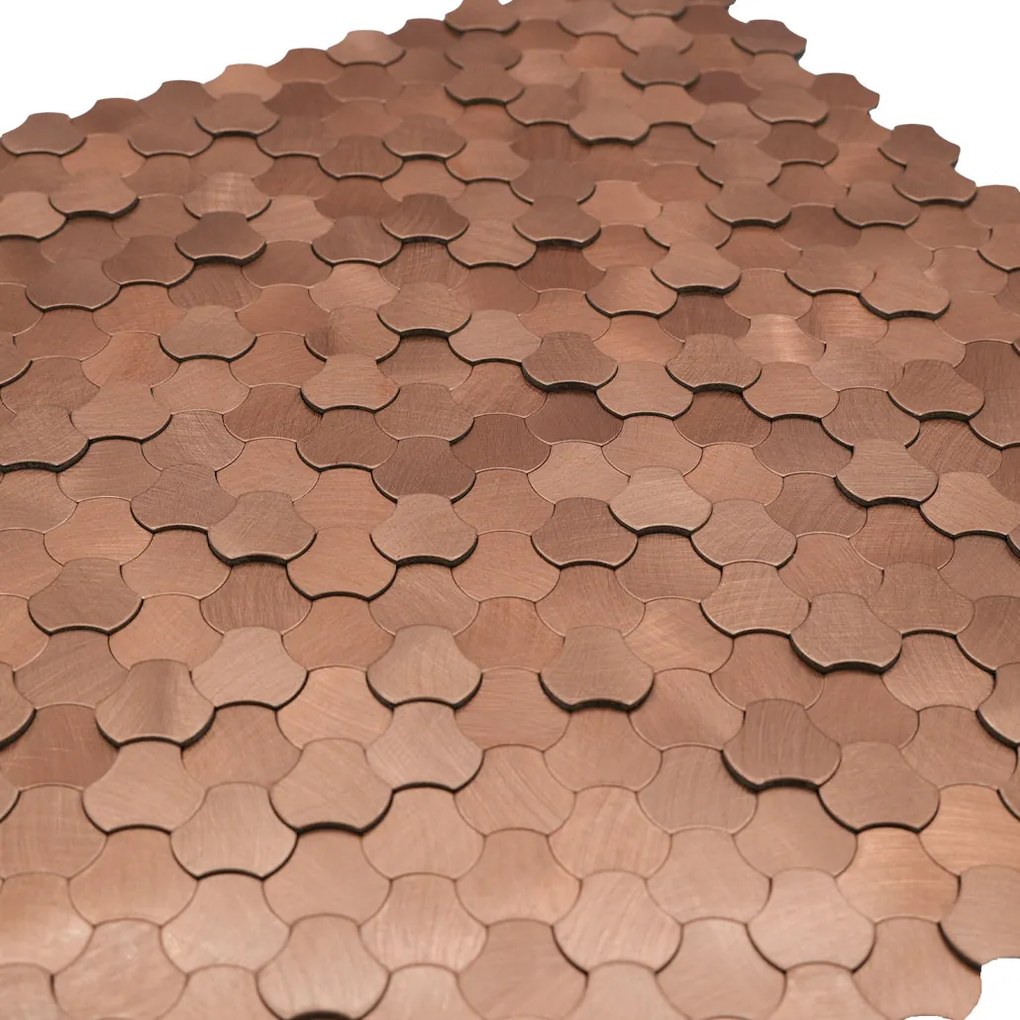 Zelfklevende Mozaïektegels Metaal | Driepas 3D Koper | 30,5×29,6 cm | Keuken, Bad & WC