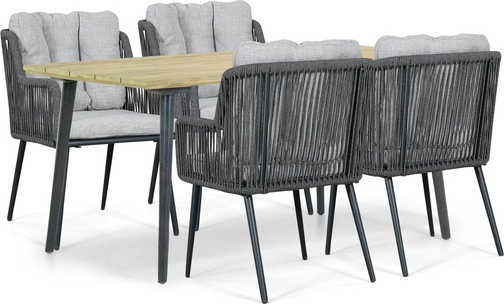 Tuinset 4 personen 180 cm Rope Grijs Lifestyle Garden Furniture Tivoli/Montana
