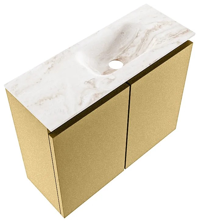 Mondiaz Ture DLux toiletmeubel 60cm oro met wastafel frappe rechts met kraangat