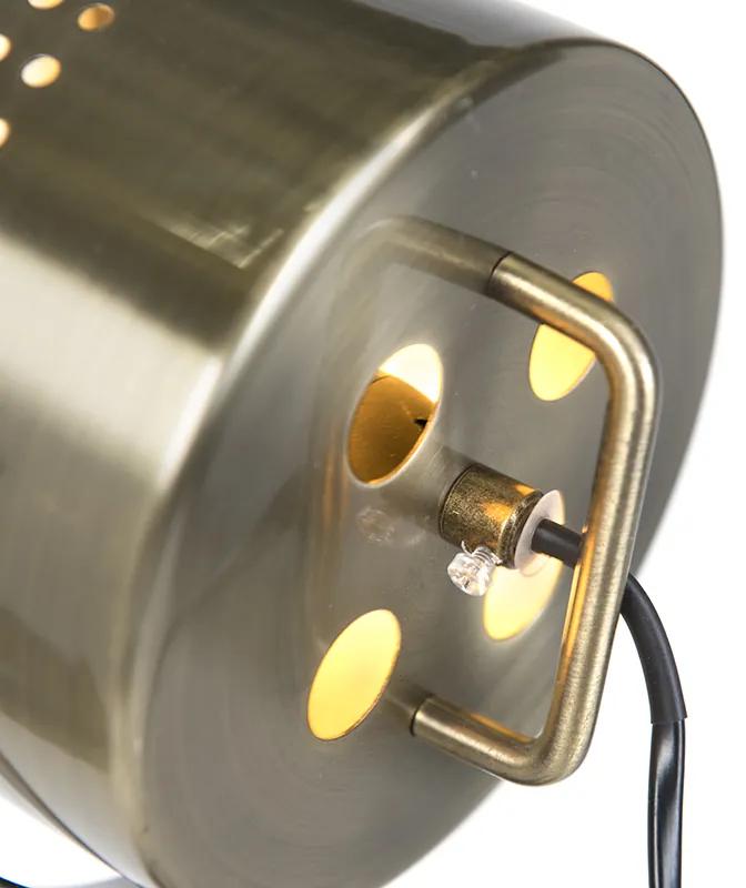 Industriële vloerlamp tripod hout met studioSpot / Opbouwspot / Plafondspot - Braha Industriele / Industrie / Industrial E14 Binnenverlichting Lamp