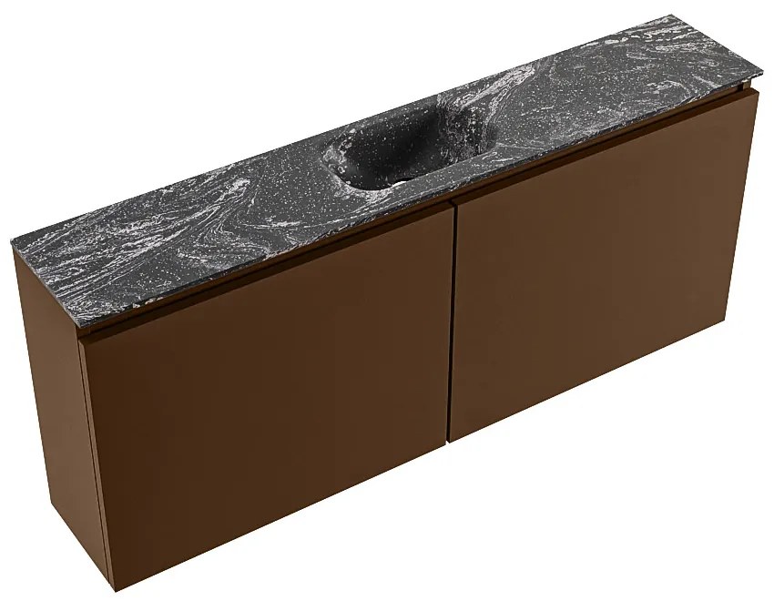 Mondiaz Ture DLux toiletmeubel 120cm rust met wastafel lava midden zonder kraangat