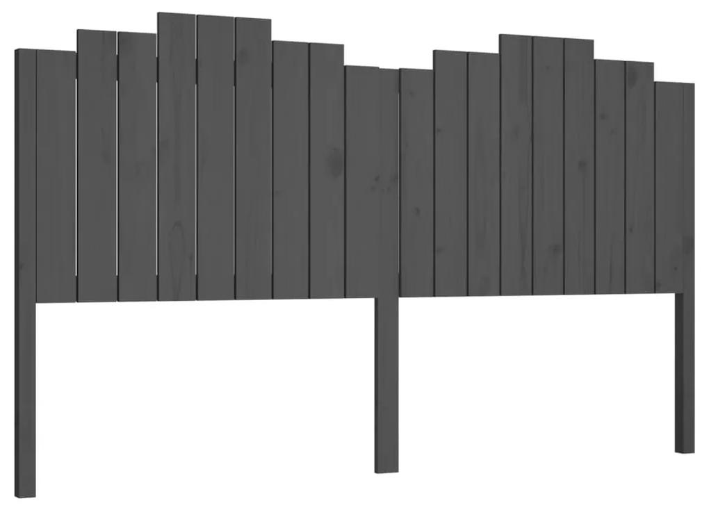 vidaXL Hoofdbord 186x4x110 cm massief grenenhout grijs
