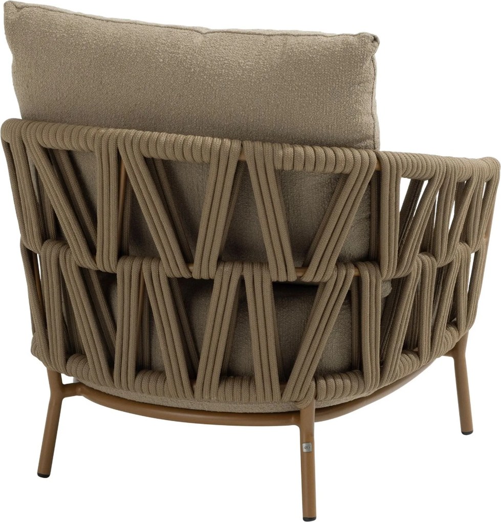 Stoel en Bank Loungeset 5 personen Rope Taupe 4 Seasons Outdoor Biarritz/Hampton