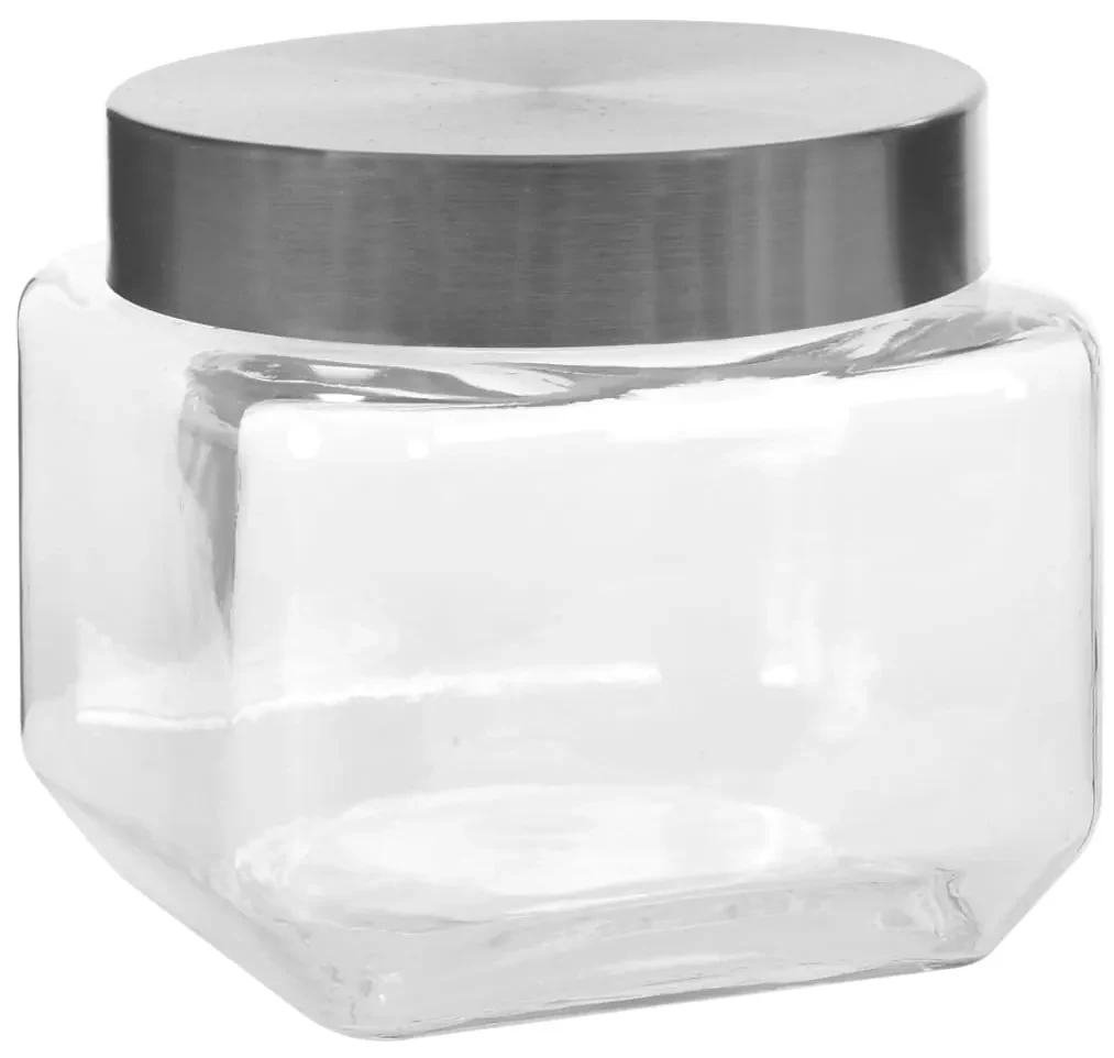vidaXL Opbergpotten met zilverkleurig deksel 6 st 800 ml