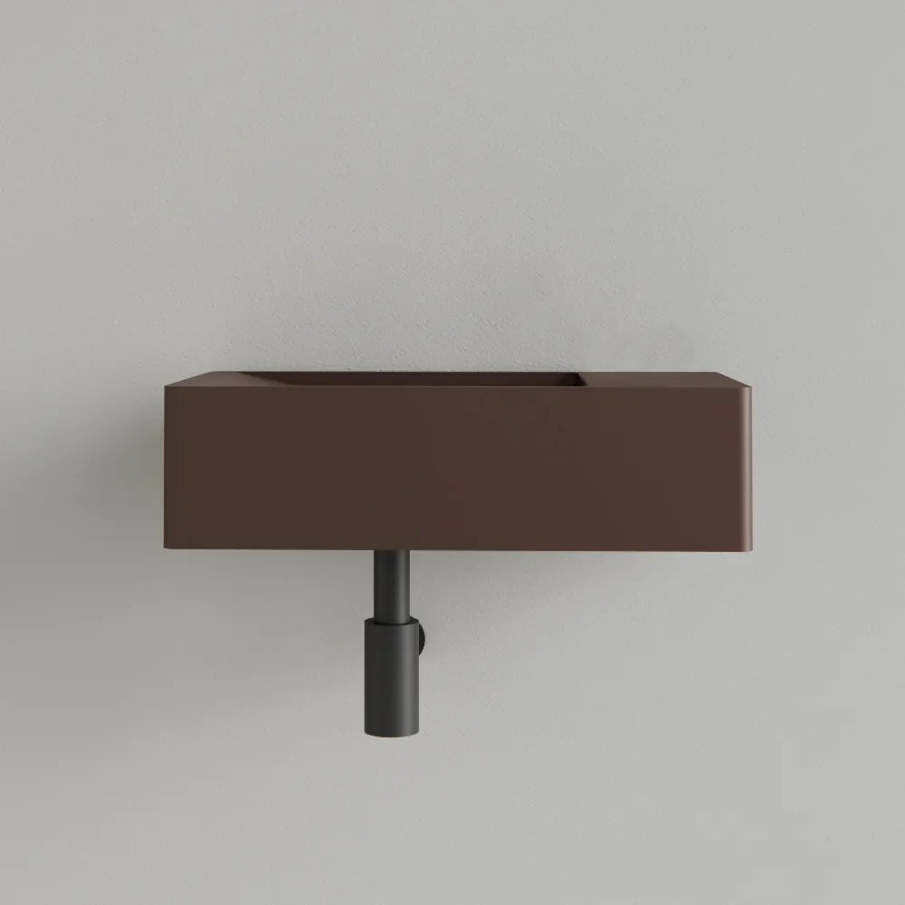 Sanigoods Luko fontein 40x22cm rechts zonder kraangat choco bruin