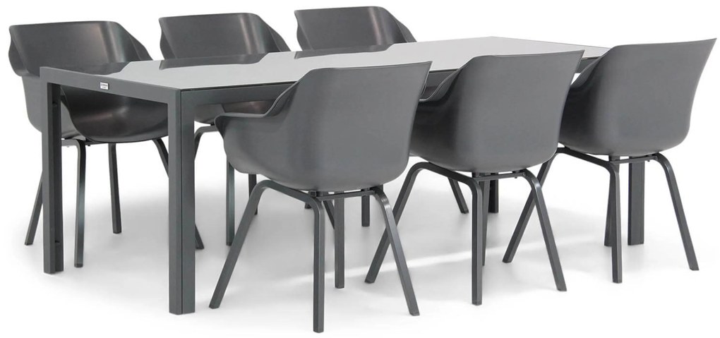 Tuinset 6 personen 210 cm Kunststof Grijs Hartman Sophie