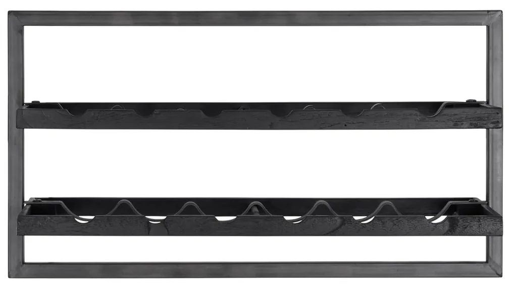 DTP Home Winemate Black Type A Wand Wijnrek Van Zwart Teakhout - 65x25x35cm.