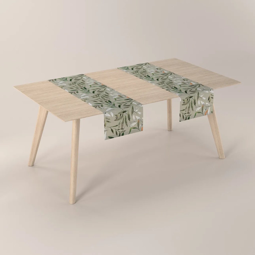 Dekoria Rechthoekige tafelloper, grijs-groente, 40 x 130 cm