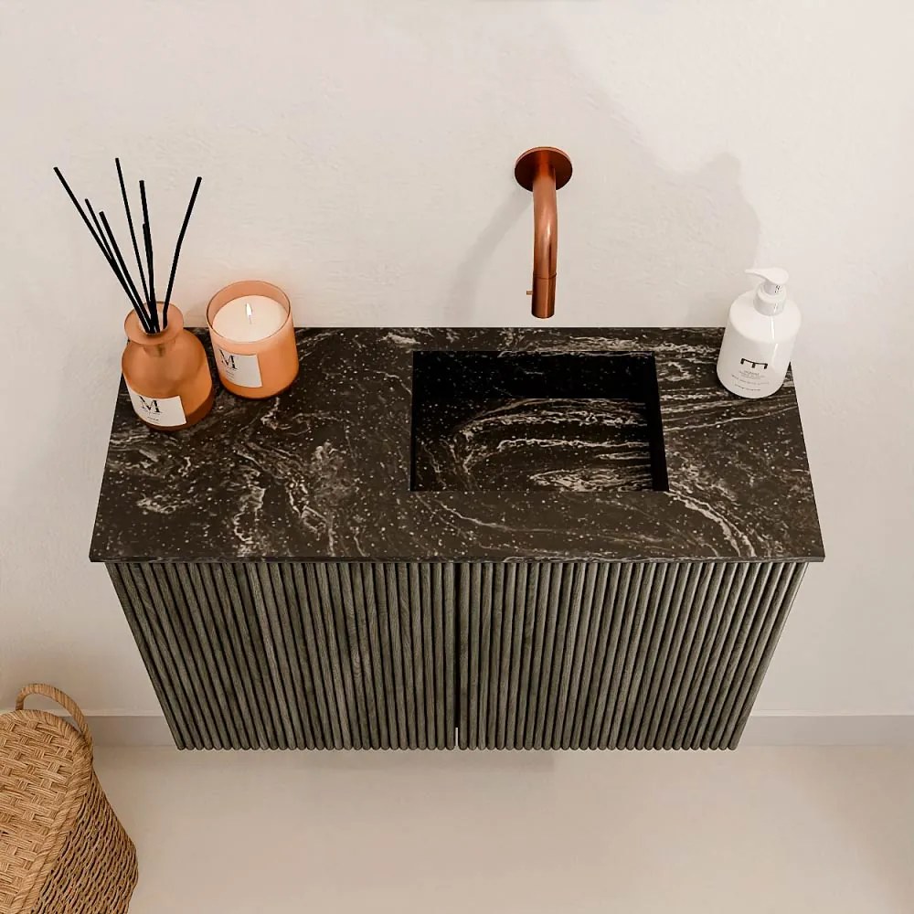 Mondiaz Joya DLux 60cm toiletmeubel shadow met wastafel faye rechts zonder kraangat lava