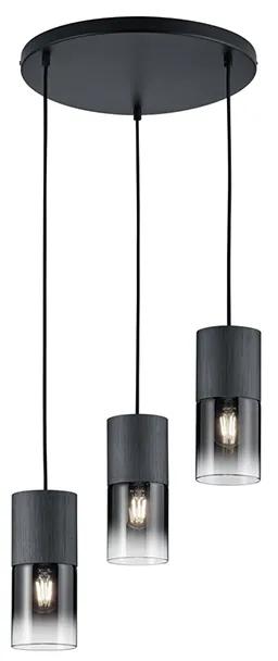 Moderne hanglamp zwart 3-lichts - Huygen Modern E27 rond Binnenverlichting Lamp