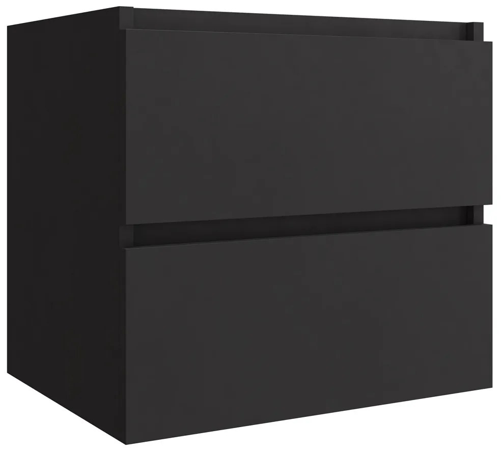 Plieger Kansas badmeubel 120cm met dubbele zwarte wastafel zonder kraangat zwart mat