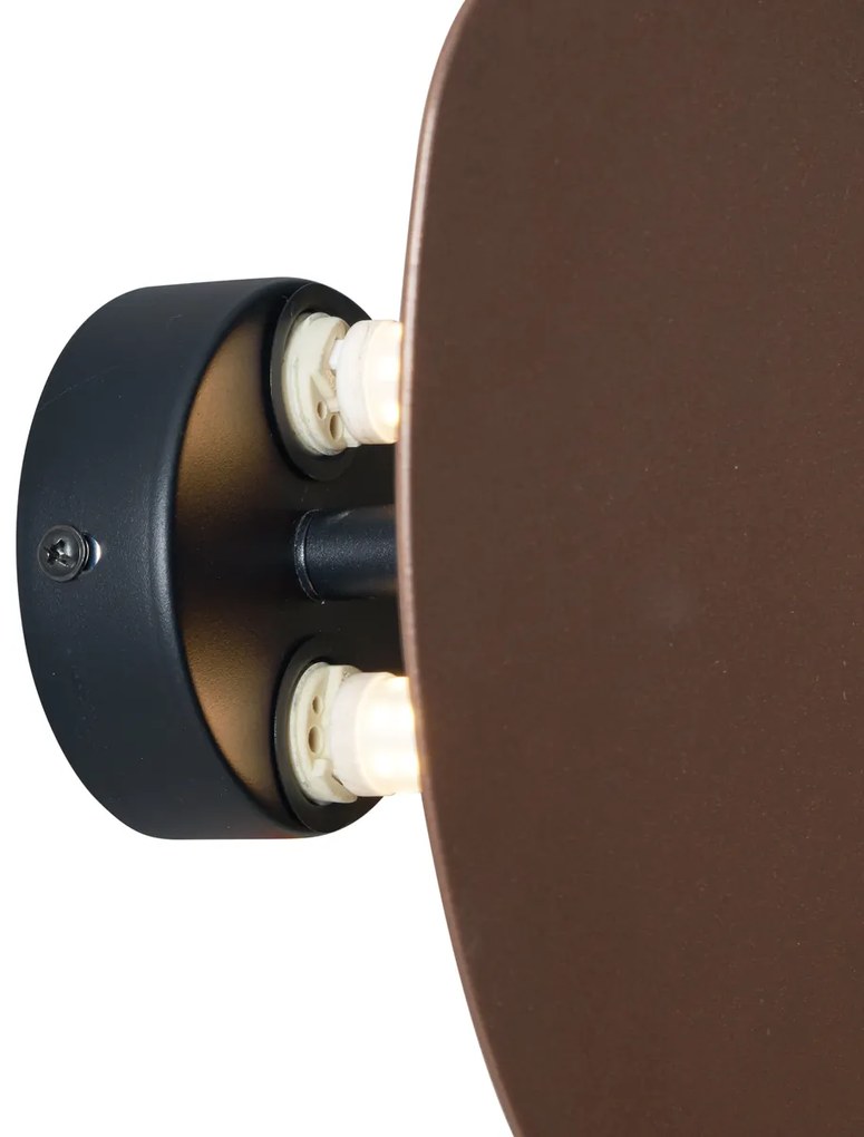 Design wandlamp brons organisch 20 cm 2-lichts - Pulley