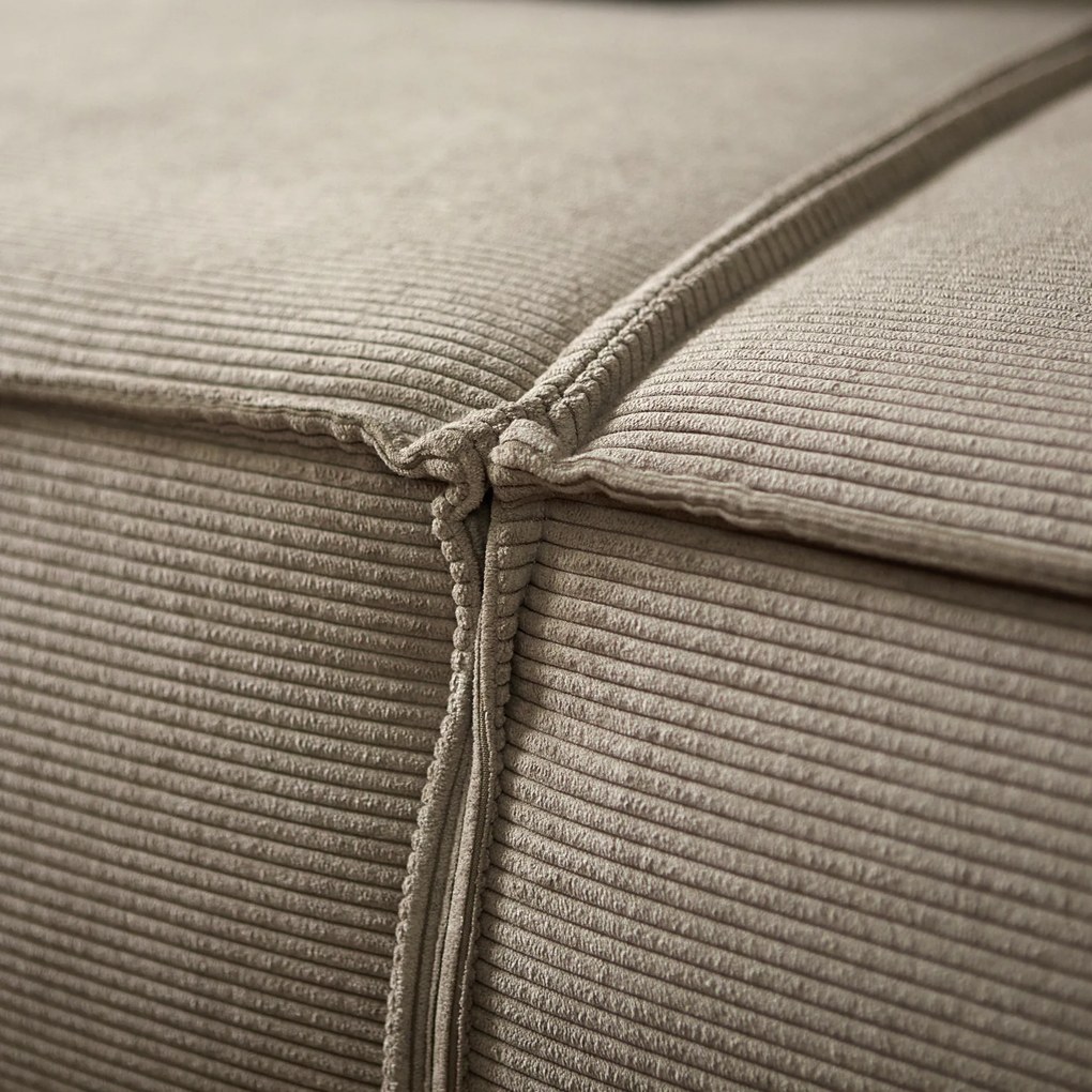 Tweepersoons Slaapbank Ribstof Beige