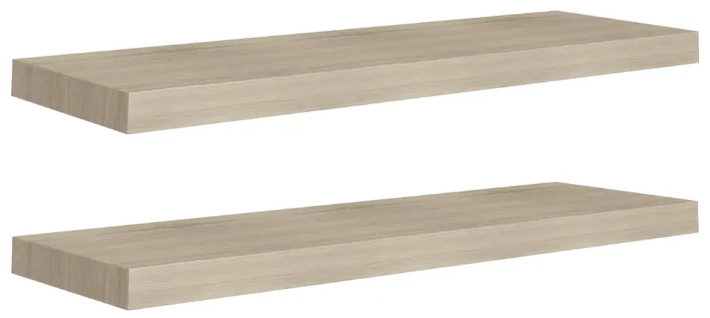 vidaXL Wandschappen zwevend 2 st 80x23,5x3,8 cm MDF eikenkleurig