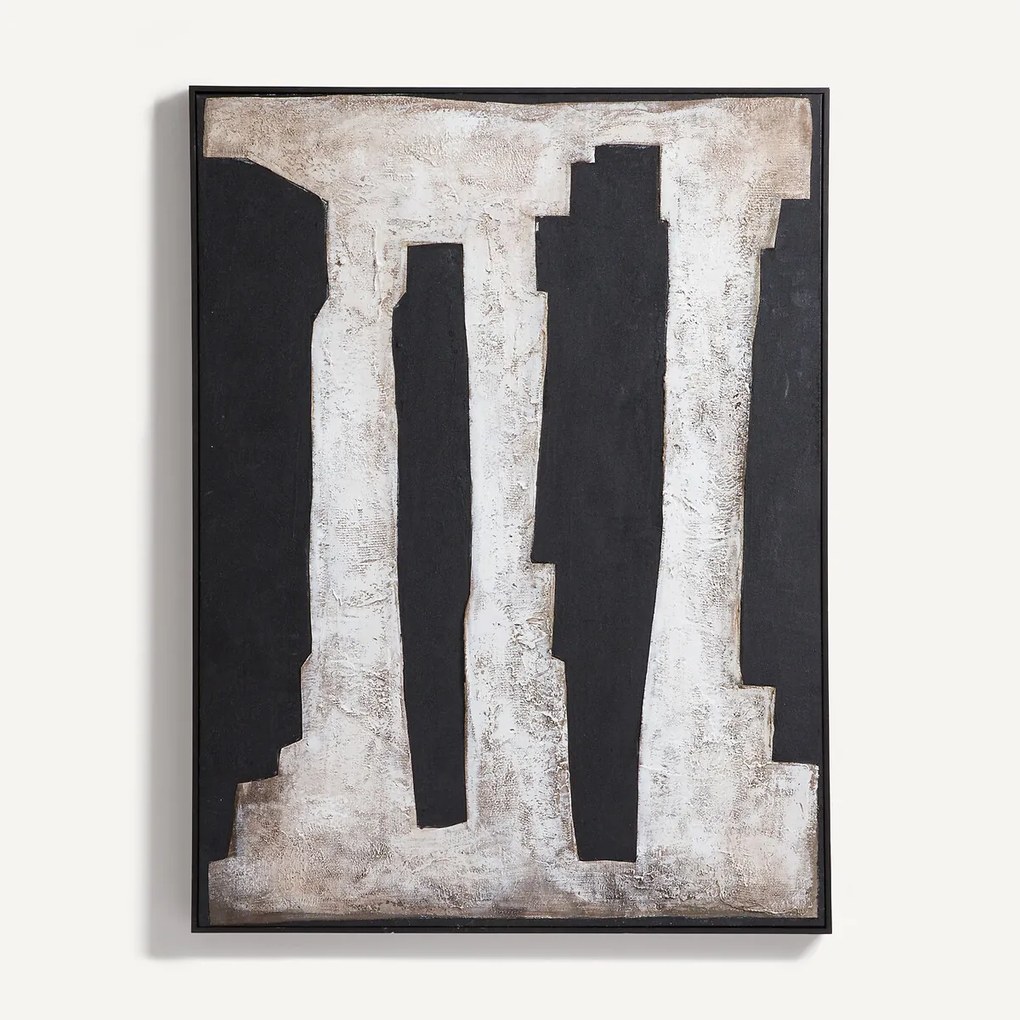 Handgeschilderd schilderij, met stofapplicatie, APIA