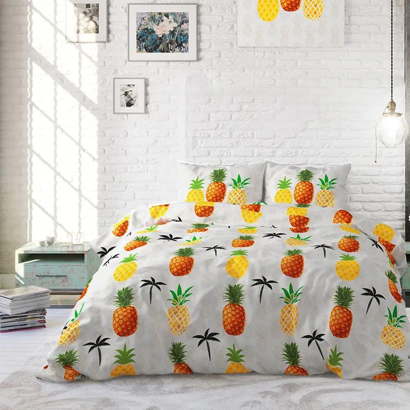 Sleeptime Elegance Pineapple - Wit Lits-jumeaux (240 x 220 cm + 2 kussenslopen) Dekbedovertrek