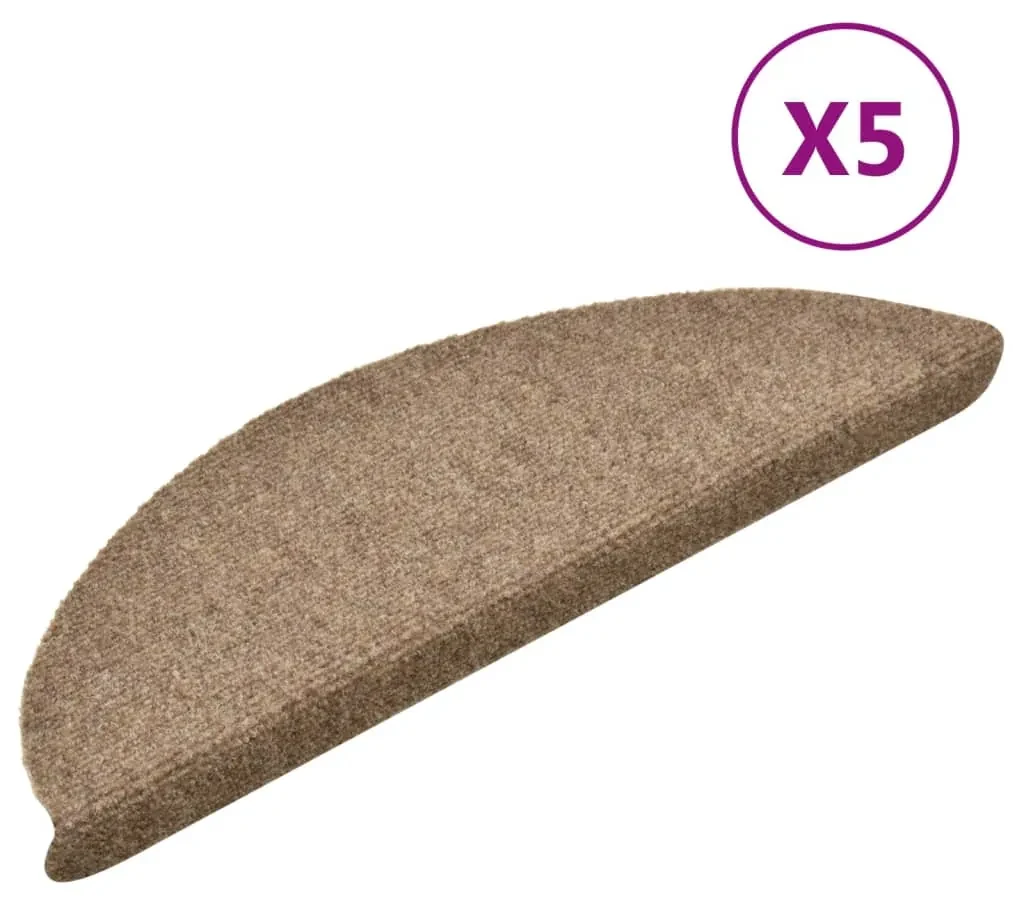 vidaXL Trapmatten zelfklevend 5 st 56x17x3 cm naaldvilt crèmekleurig