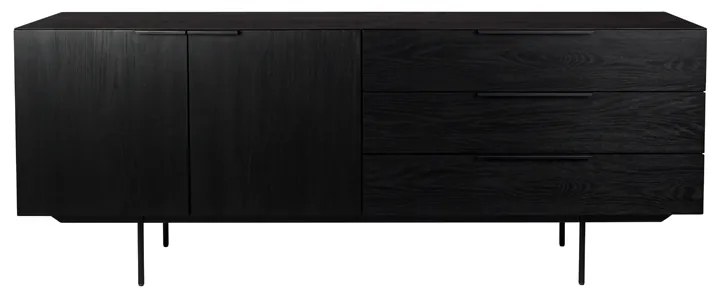 Zuiver Travis Eiken Dressoir Zwart - 180x45x70.5cm.