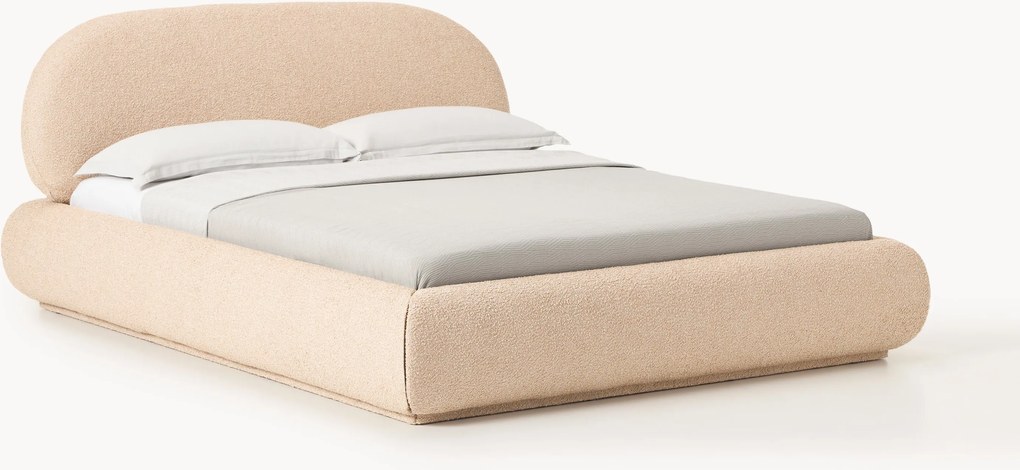 Bouclé gestoffeerd bed Alba