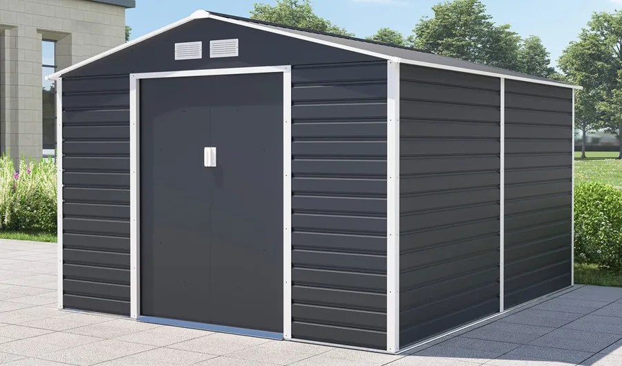 Lahti metalen gereedschapshuis 2,8 x 3,2 m Store Boss antraciet