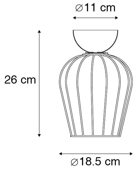 Moderne plafondlamp zwart draad - Palica