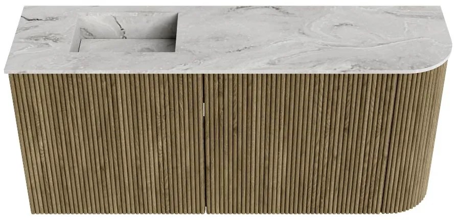 Mondiaz Joya DLux 90cm toiletmeubel ronding rechts dusk met wastafel faye links zonder kraangat glace