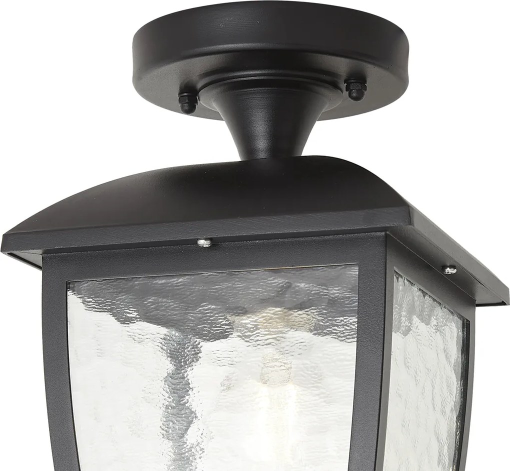 Klassieke plafondlamp zwart IP44 - Leuven