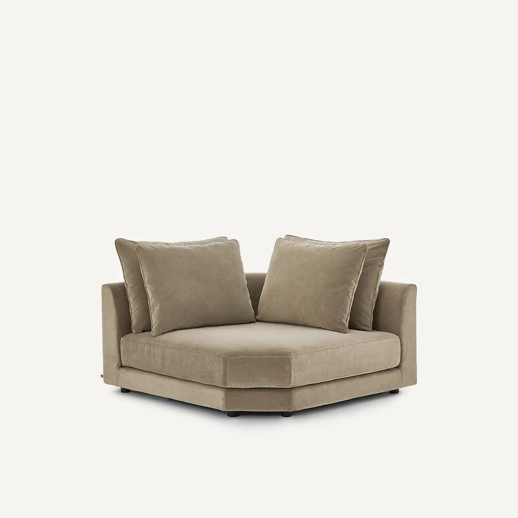 Modulaire hoekbank in stonewashed fluweel, TIBERIO