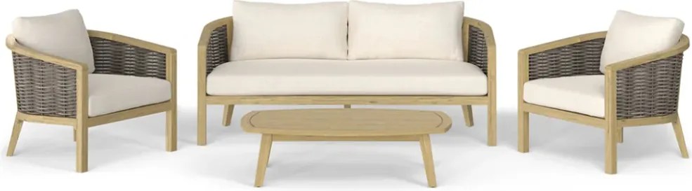 The Outsider Stoel-Bank Loungeset Parkside | 5-zits | Wicker & Acaciahout | The Outsider