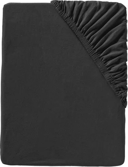 Jersey hoeslaken 140 - 160 x 200 cm Zwart