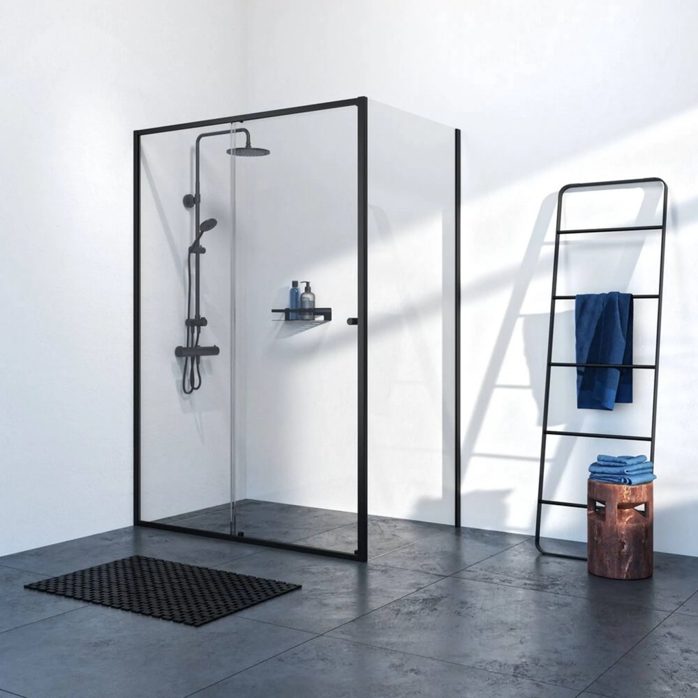 Sealskin Contour douchecabine met schuifdeur incl. antikalk 120x90x200cm mat zwart