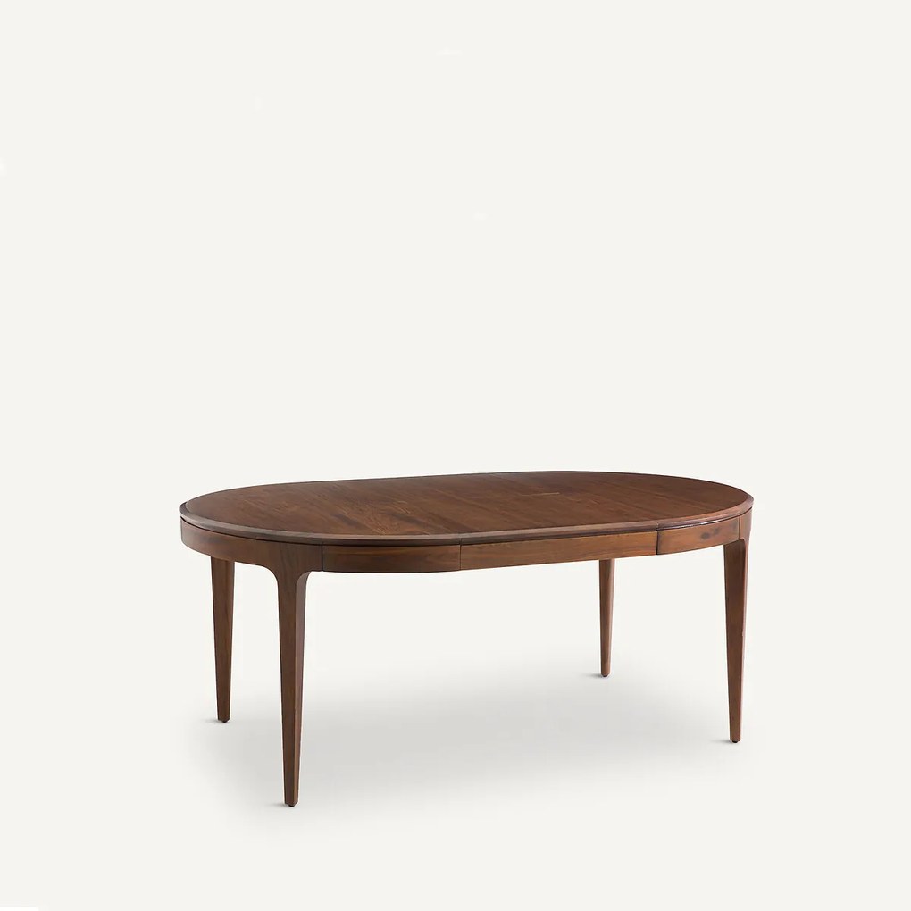 Verlengbare ronde tafel, notenhout en fineer, Sanara
