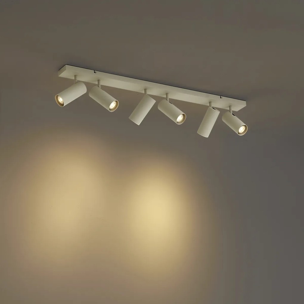 Moderne plafondlamp beige 102cm 6-lichts verstelbaar - Renna