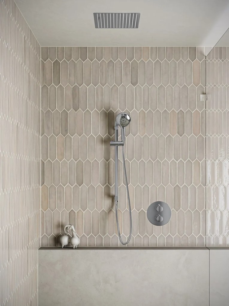 Saniclear Cube inbouw regendouche rond met inbouw douchekop 30x30cm, glijstang en 2 standen handdouche chroom