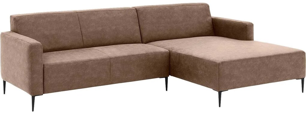 Goossens Key West bruin, micro leer, 2,5-zits, modern design