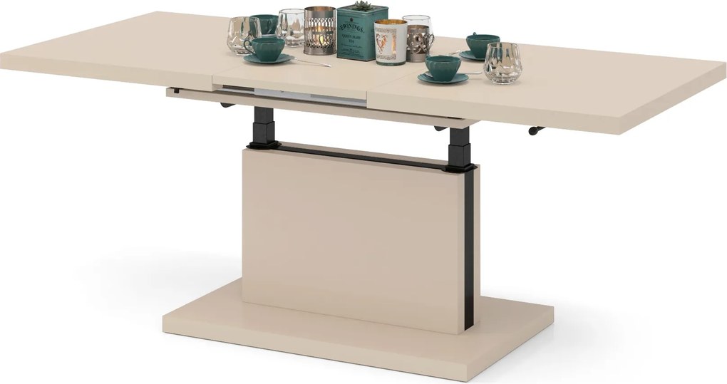 ASTON Beige [Super Mat / Anti-fingerprint] - MODERNE UITKLAPBARE EN VERSTELBARE SALONTAFEL KASHMIR