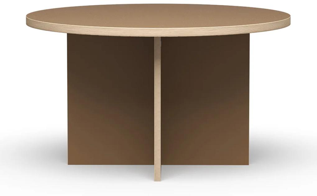 HKliving Dining Table Ronde Eettafel Bruin - 129 X 129cm.