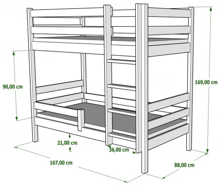Kinderen Blauw Stapelbed van massief hout - Theo For Kids Kinderen Junior 5056231787611 Children's Beds Home, 160x80, Twee kleine, Matras van schuim/l