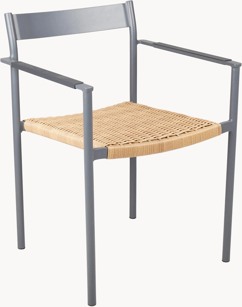 Stapelbare tuinstoelen DK met armleuningen, 2-delig