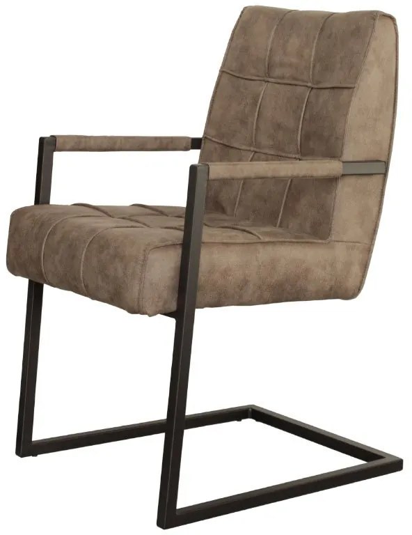 Eetkamerstoel - Jupiter - stof Cowboy retro lederlook taupe