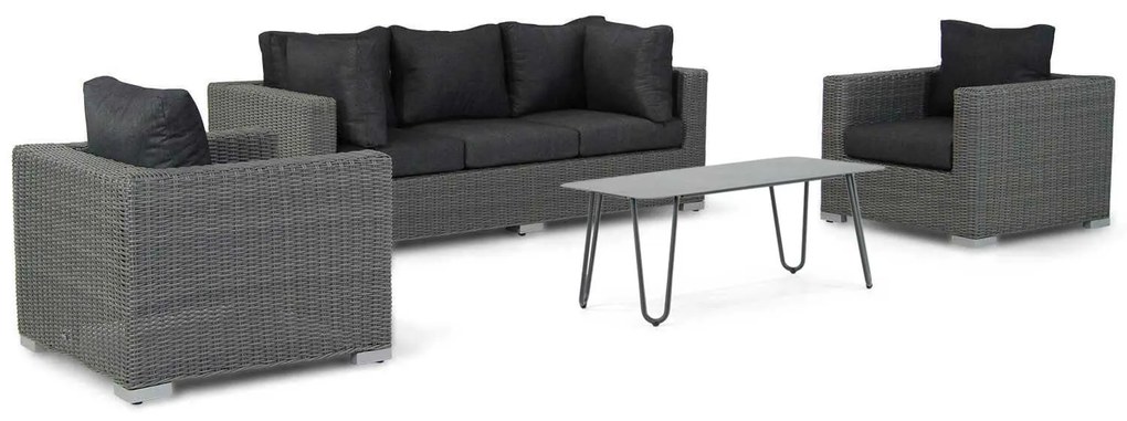 Stoel en Bank Loungeset 5 personen Wicker Grijs  Garden Collections Toronto/Cool