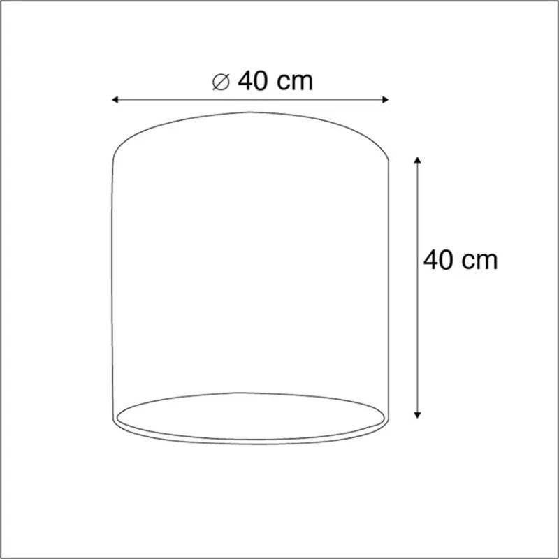 Stoffen Velours lampenkap zwart 40/40/40 Modern cilinder / rond