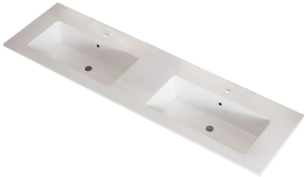 Muebles Avila badmeubel ribbelfront 160cm zwart mat met dubbele wastafel zonder kraangaten